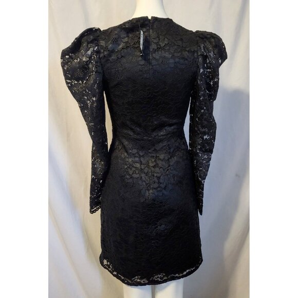 Express Lace Dress, Black, Size Extra Small, Long Sleeve, Knee Length, NWT - Picture 5 of 7